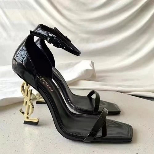 Saint Laurent YSL Opyum Patent Leather High Heels Black