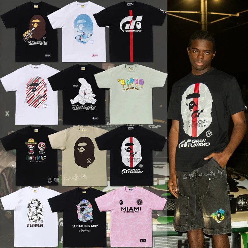 A Bathing Ape BAPE Graphic Print Streetwear T-Shirt Multicolor