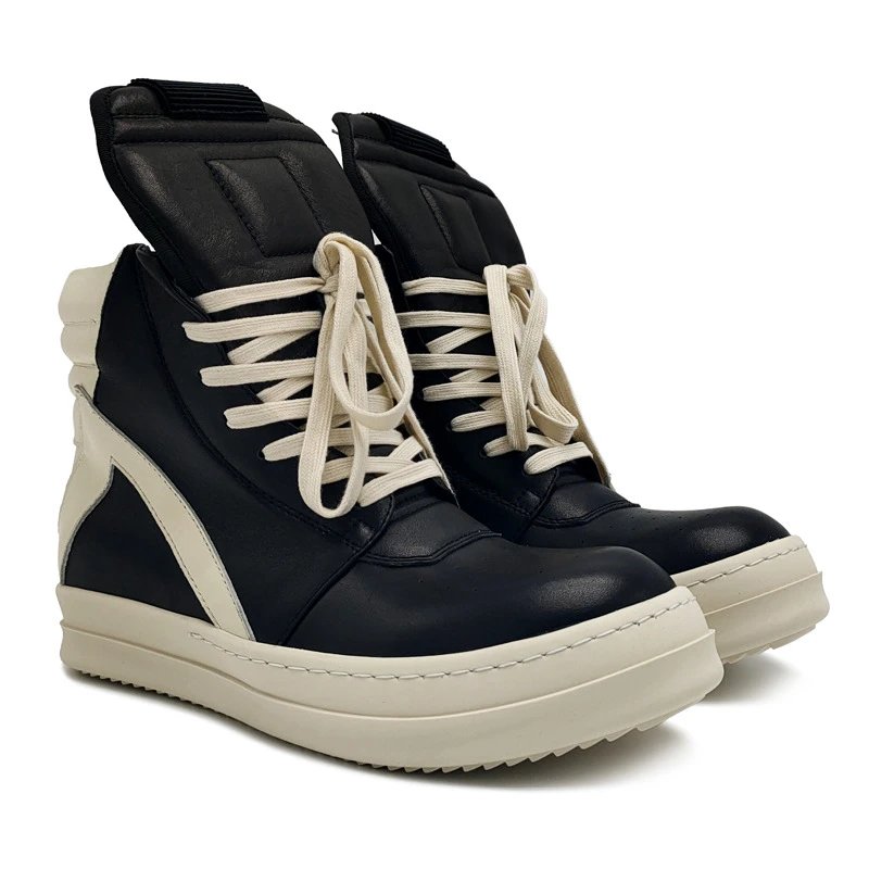 Rick Owens Geobasket High Top Sneakers Black and White