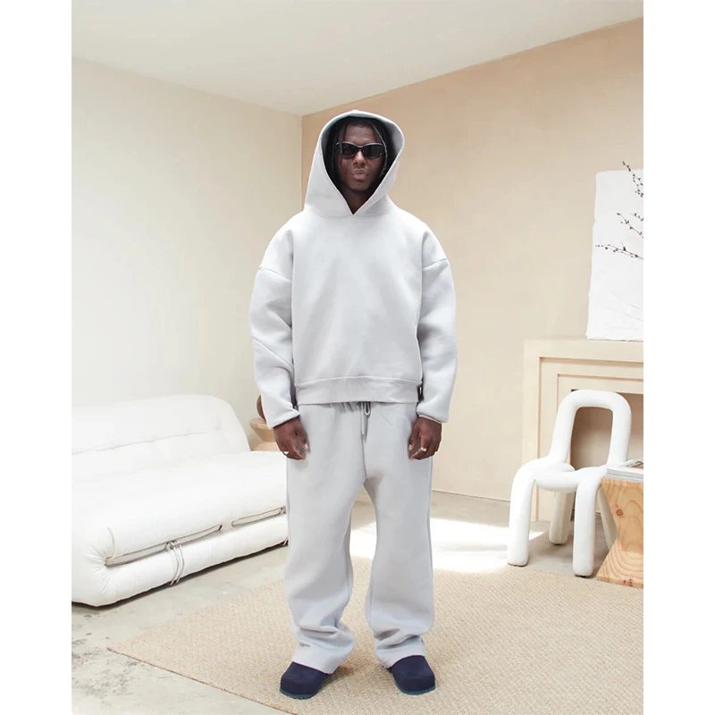 Design Oversized Tracksuit Set Casual Matching Set Light Gray
