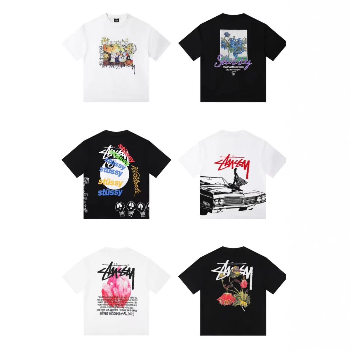 Stussy Graphic Print Cotton T-Shirt Multicolor