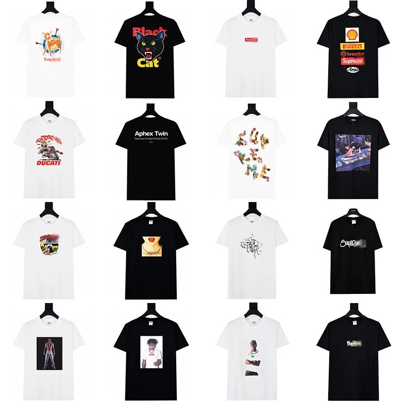 Supreme Graphic Tee Collection Streetwear T-Shirt Black and White