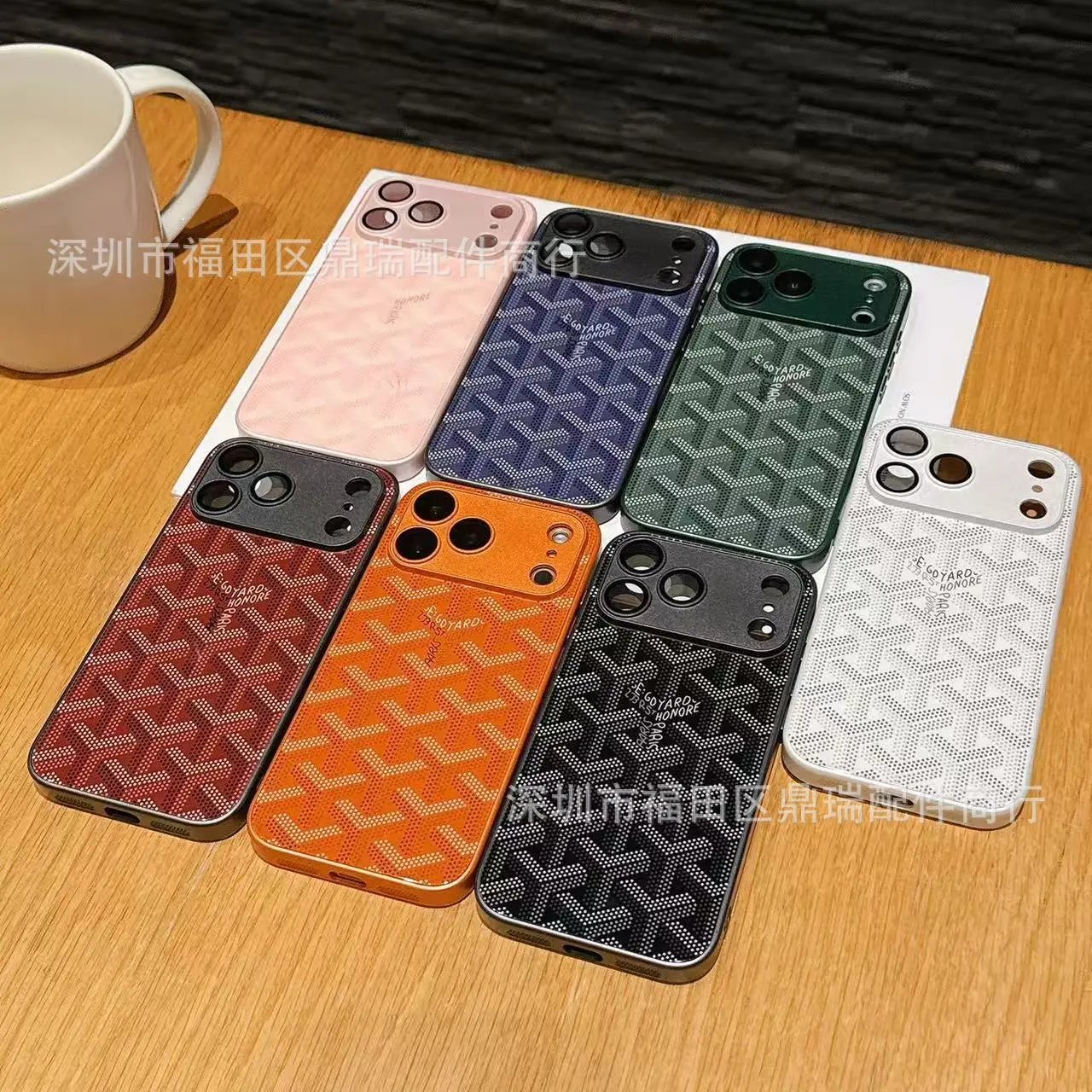 Goyard Chevron Pattern Protective Phone Case Multicolor