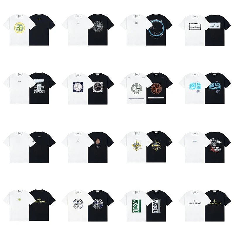 Stone Island Graphic Print Cotton T-Shirt Multicolor