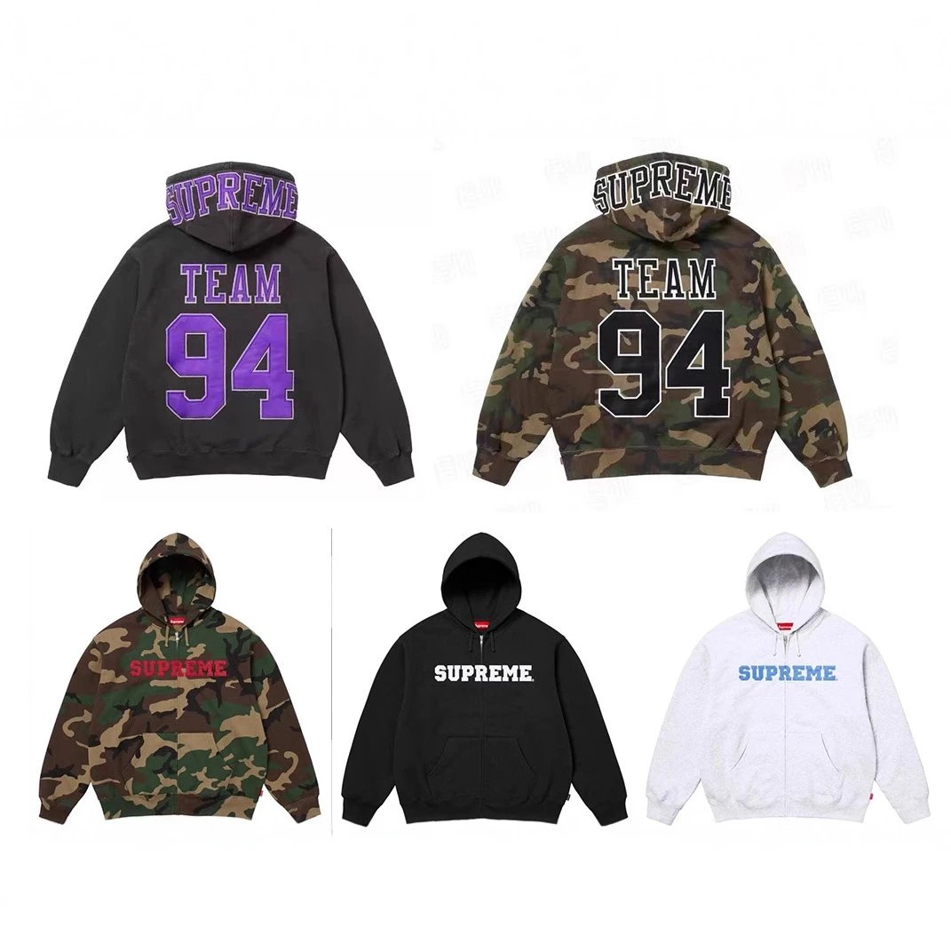 Supreme Team 94 Zip-Up Hoodie Streetwear Sweatshirt Multicolor