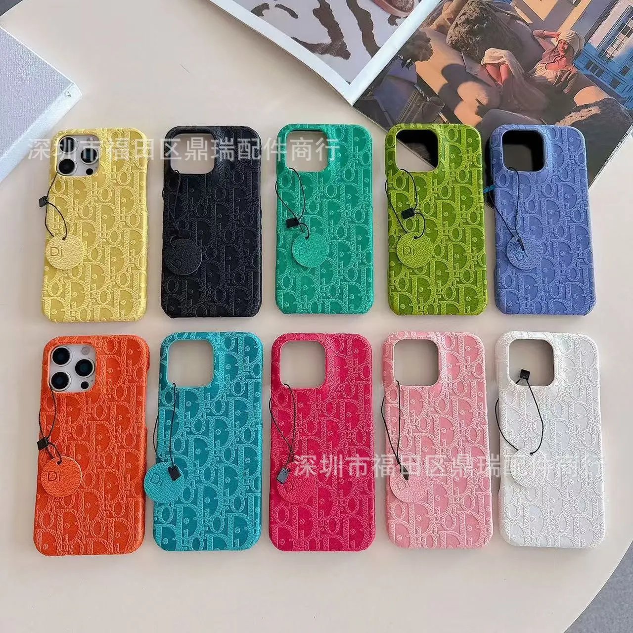 Dior Oblique Pattern Protective Phone Case Multicolor