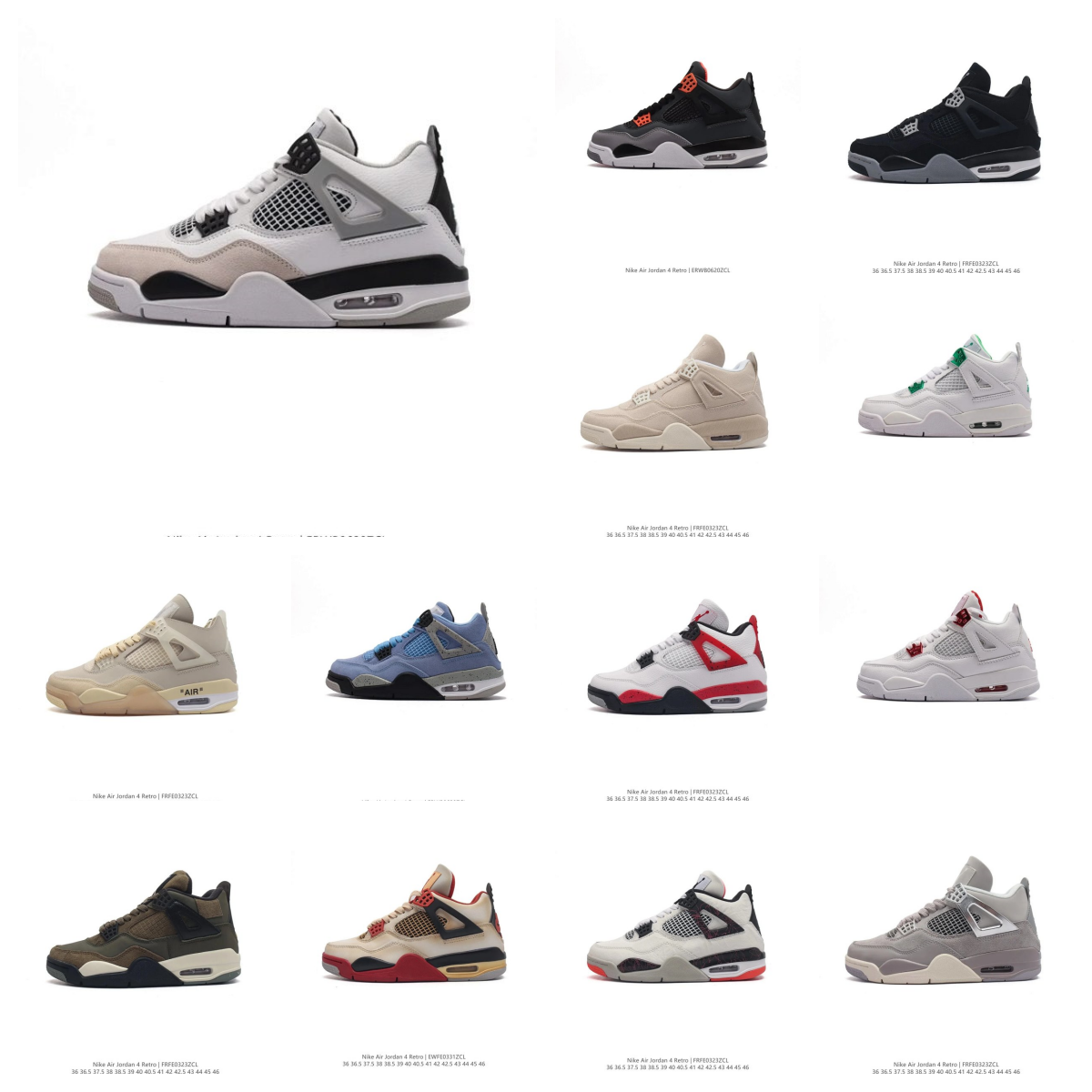 Nike Air Jordan 4 Retro Chunky Basketball Sneakers Multicolor