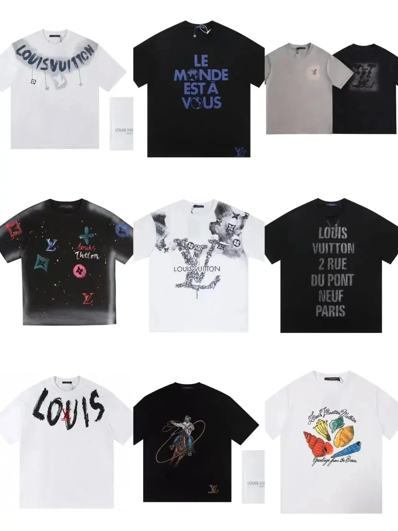 Louis Vuitton LV Graphic Print Oversized Tee White and Black