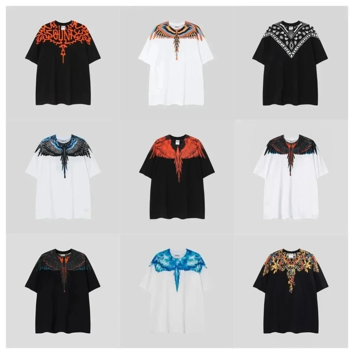 Marcelo Burlon Wings Print Graphic Tee Cotton T-Shirt Multicolor