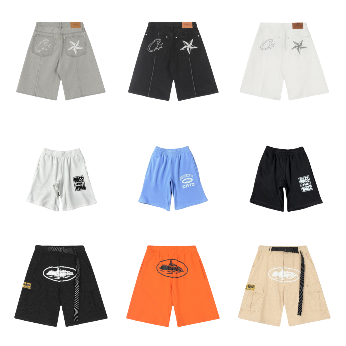 Corteiz CRTZ Rules The World Streetwear Shorts Multicolor