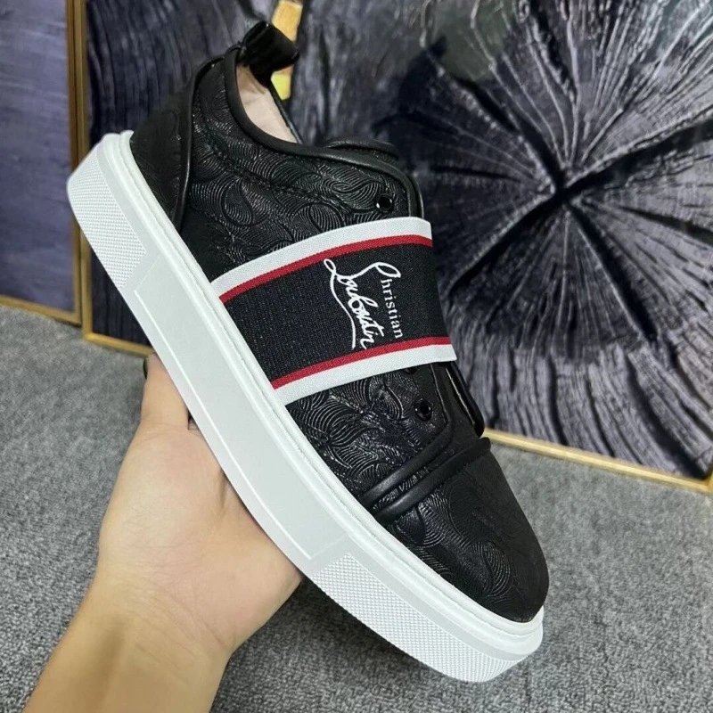 Christian Louboutin CL Louis Junior Spikes Low Top Sneakers Black