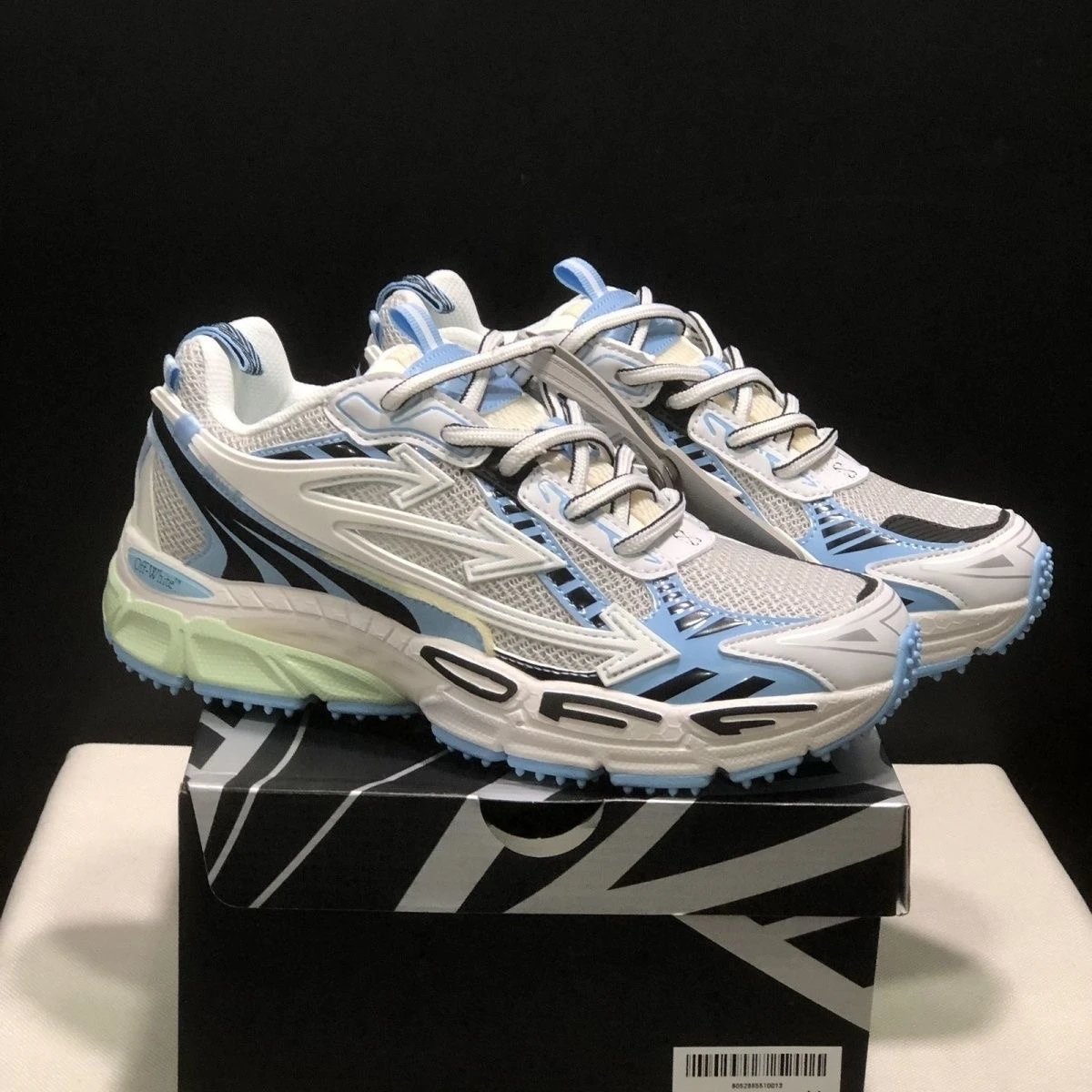 Off-White Odyssey Chunky Sneakers White and Light Blue