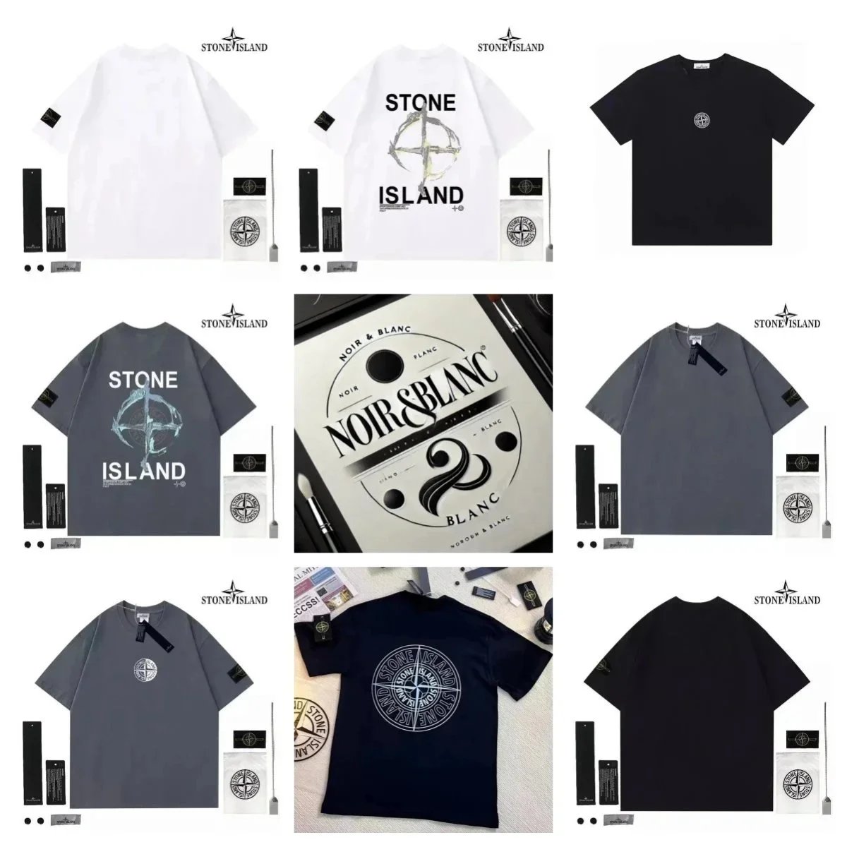 Stone Island Compass Graphic Cotton T-Shirt Multicolor