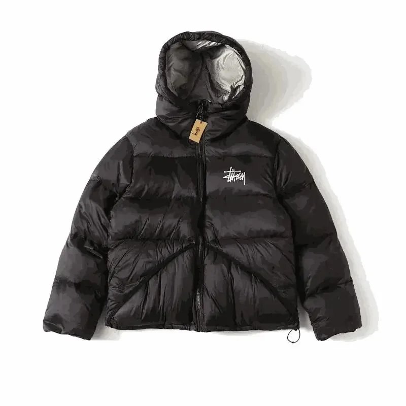 Stussy Stock Puffer Streetwear Down Jacket Black