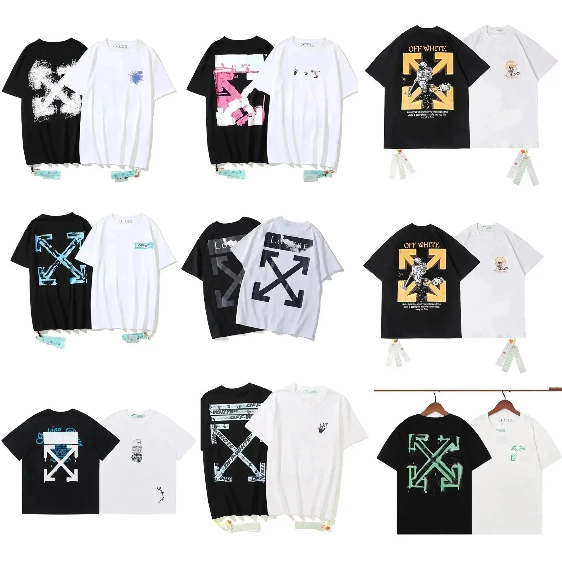 Off-White Graphic Print Streetwear T-Shirt Multicolor