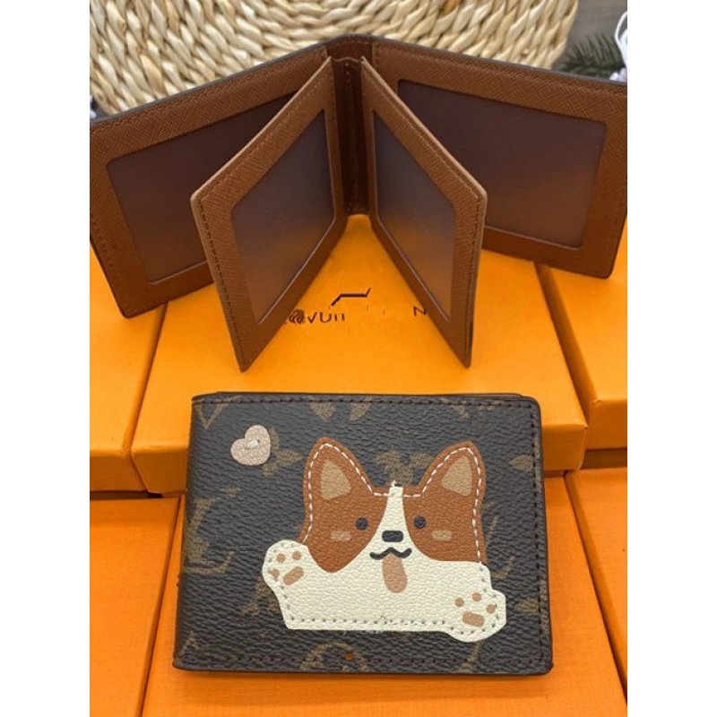 Louis Vuitton LV Corgi Pocket Organizer Card Holder Brown