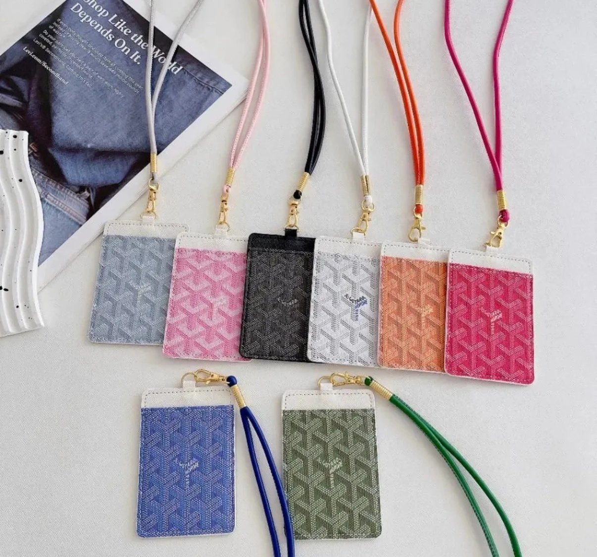 Goyard Saint Sulpice iconic lanyard card holder Multicolor