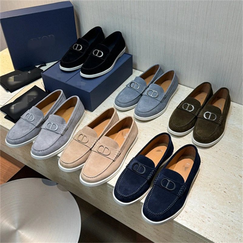 Dior CD Loafer Suede Slip-On Shoes Multicolor