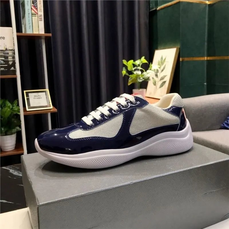 Prada America's Cup Chunky Sneakers Navy and White