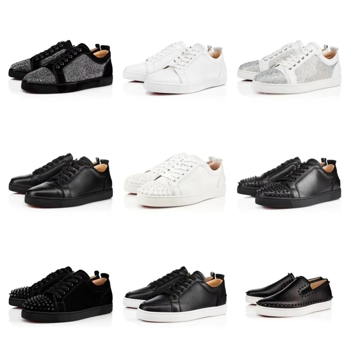 Christian Louboutin Louis Junior Spikes Low Top Sneakers Multicolor