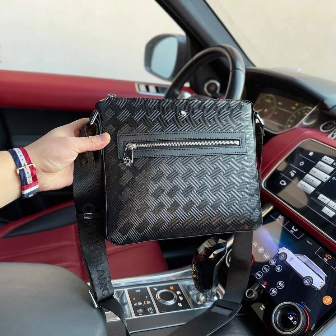 Montblanc Extreme 3.0 Woven Leather Crossbody Bag Black