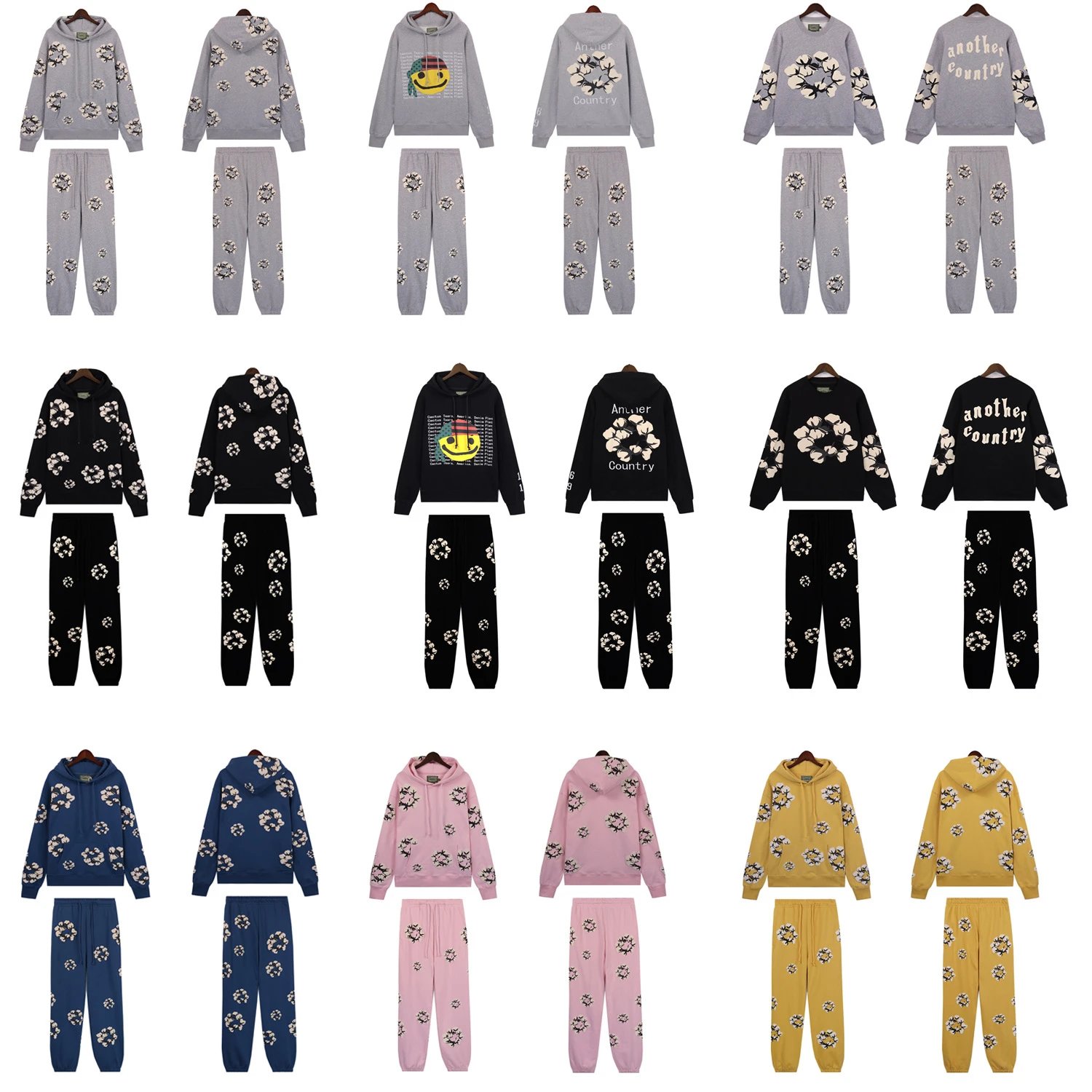 Cactus Plant Flea Market CPFM Another Country Floral Print Cotton Tracksuit Set Multicolor