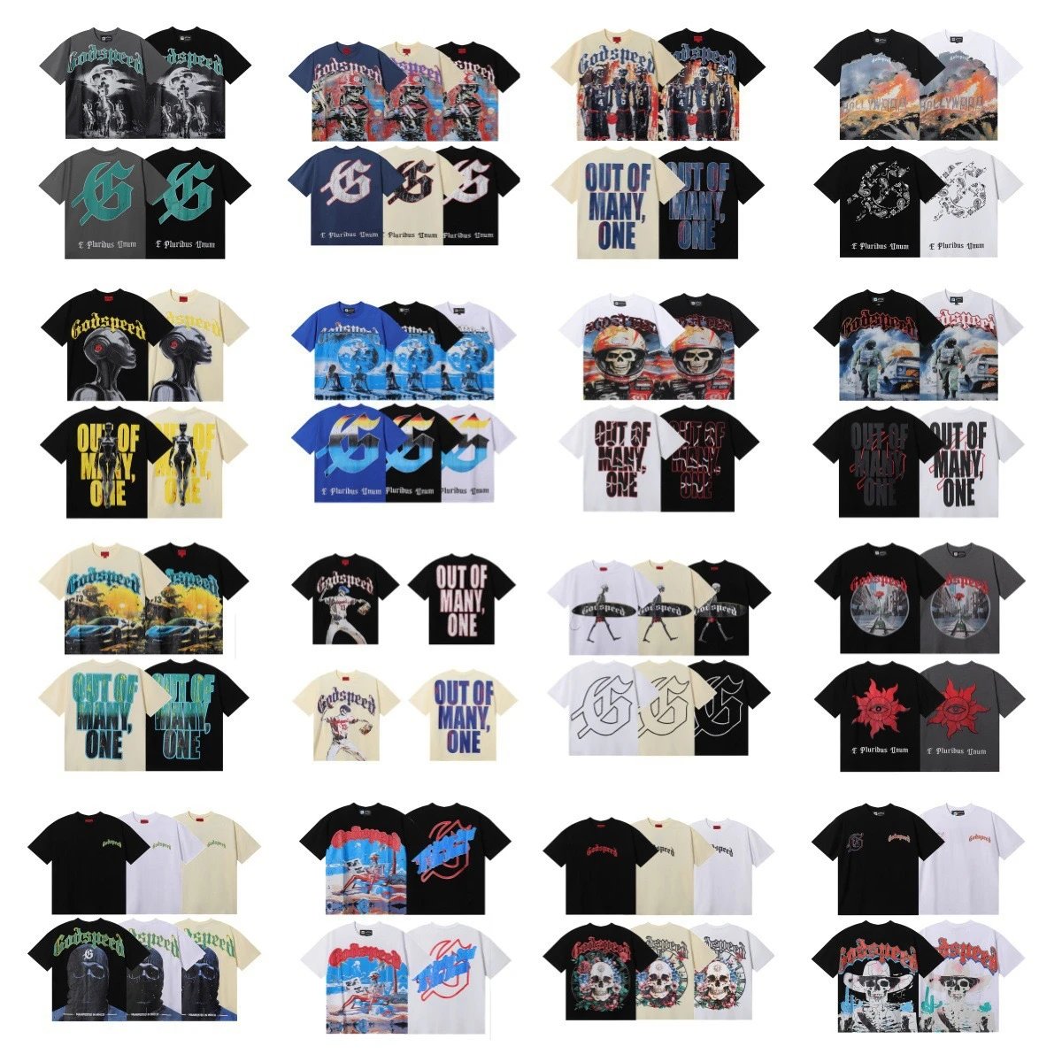 Godspeed Graphic Print Oversized Tee Multicolor