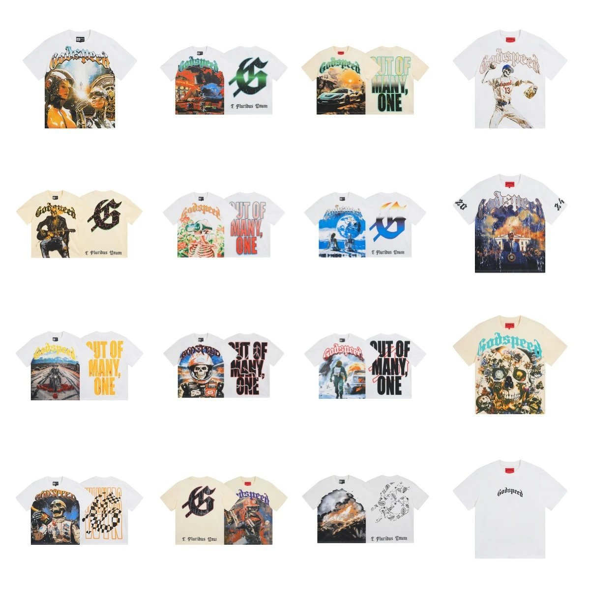 Godspeed Graphic Print Oversized Tee White