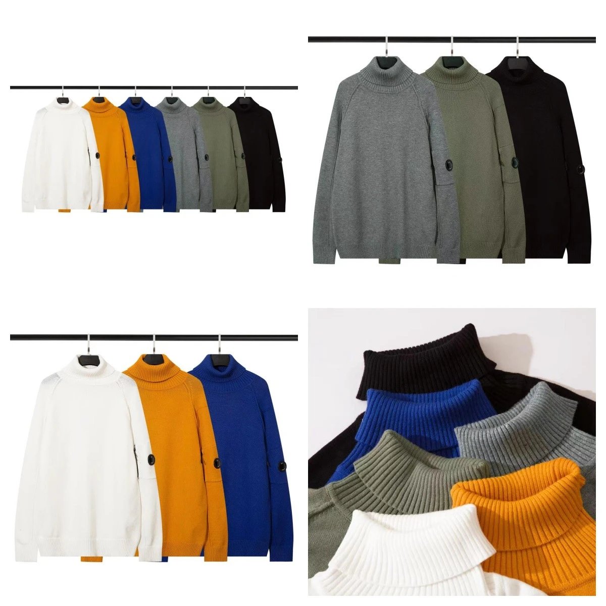 C.P. Company Lens Detail Turtleneck Knit Sweater Multicolor