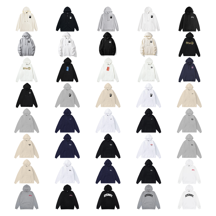 Stussy Graphic Print Streetwear Hoodie Multicolor