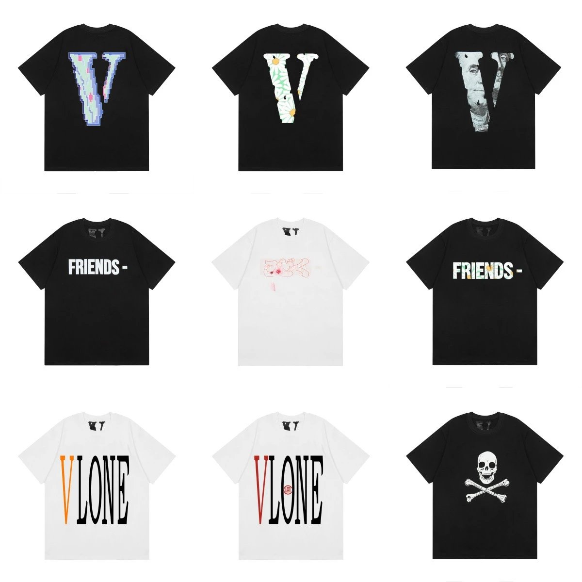 VLONE Graphic Print Streetwear T-Shirt Multicolor