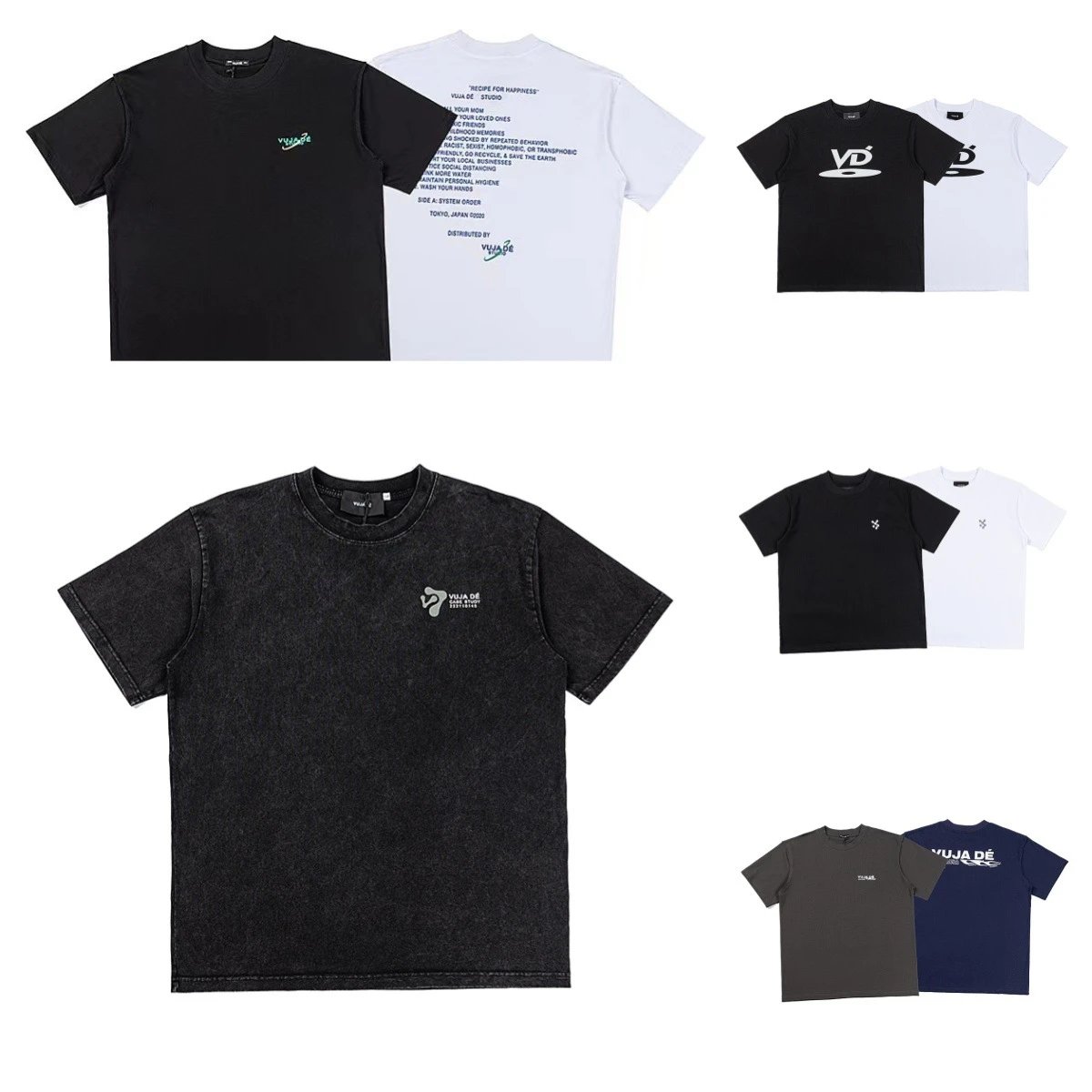 Vuja De Graphic Print Oversized Tee Black
