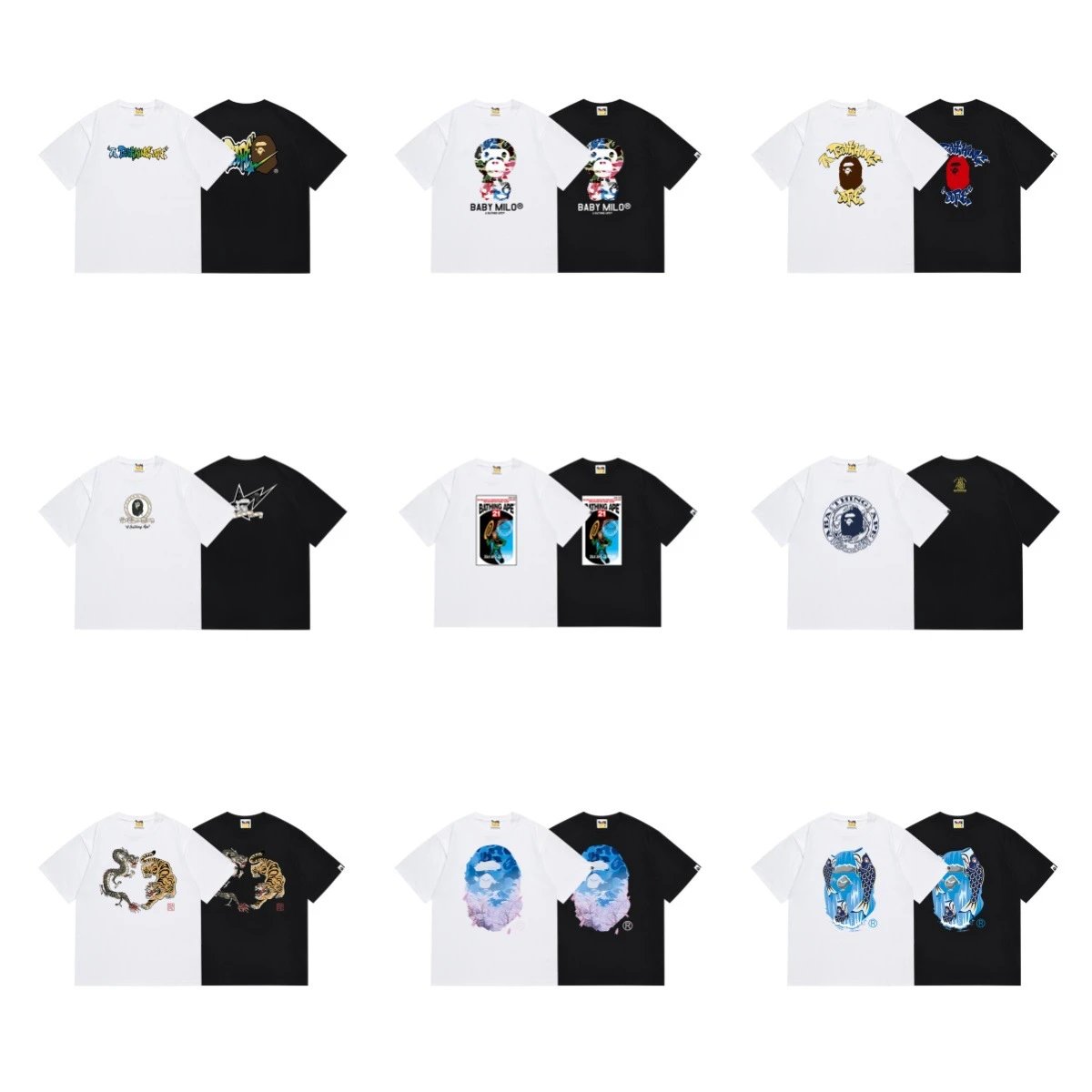 A Bathing Ape BAPE Graphic Print Cotton T-Shirt Multicolor