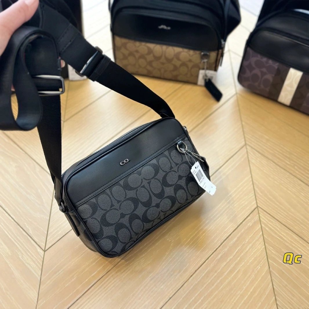 Coach Charter Crossbody Signature Canvas Messenger Bag Black