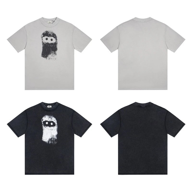 Corteiz CRTZ Balaclava Graphic Oversized T-Shirt Grey and Black