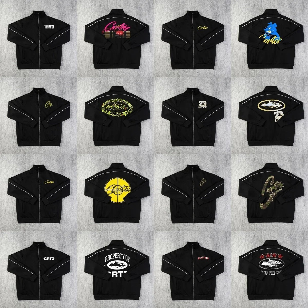 Corteiz CRTZ Track Jacket Graphic Streetwear Black