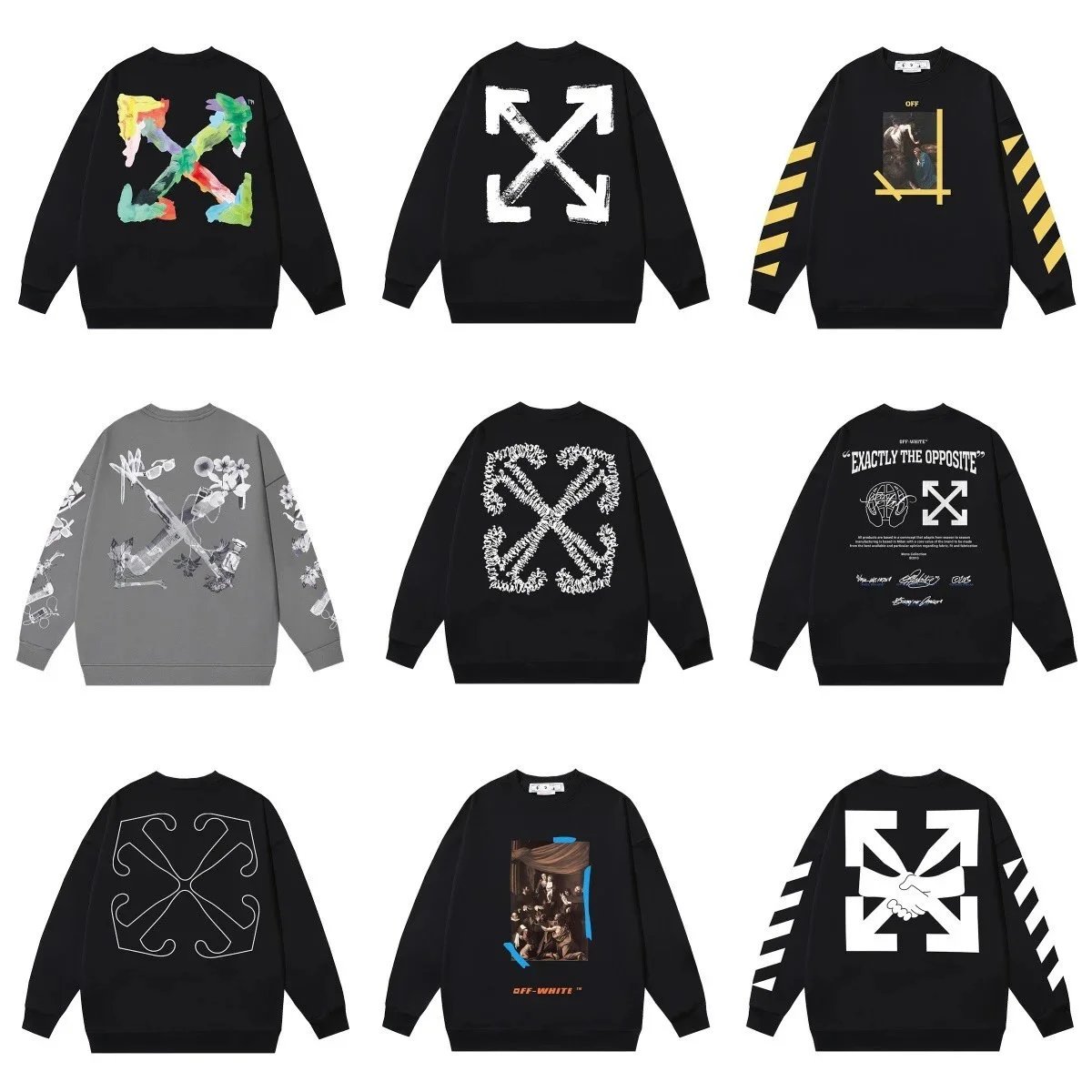 Off-White Graphic Print Oversized Sweatshirt Black