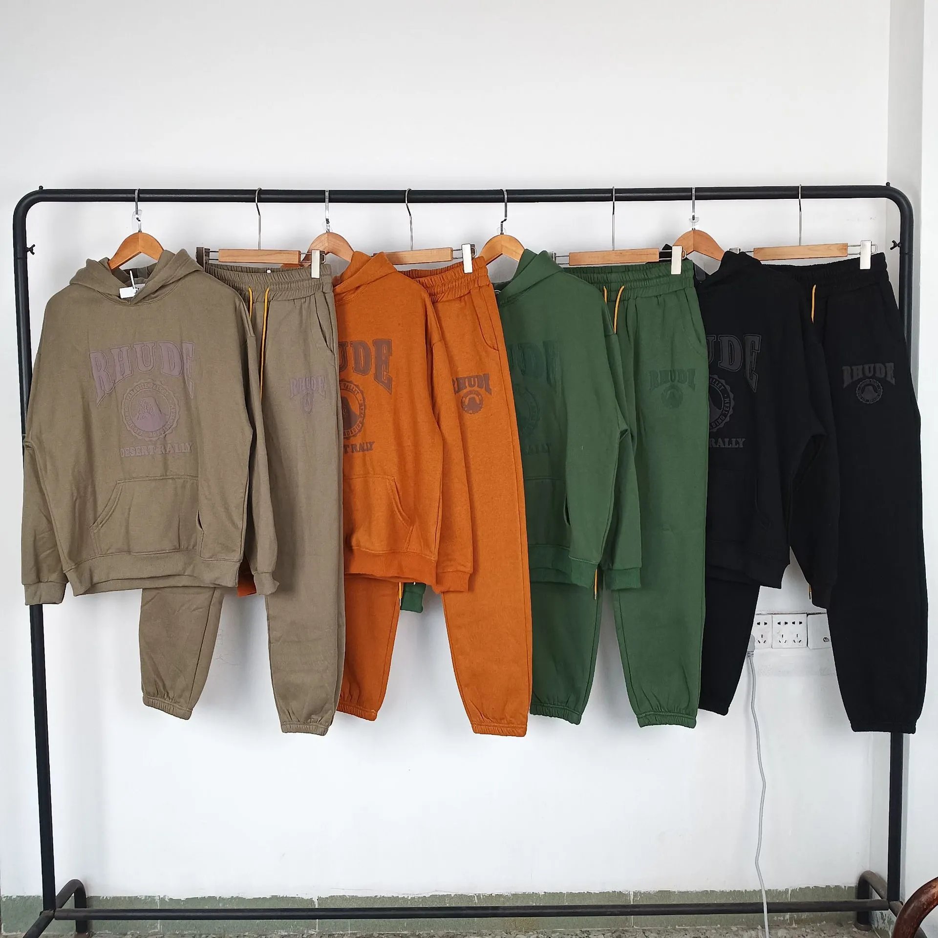 Rhude Desert Rally Graphic Streetwear Tracksuit Set Multicolor