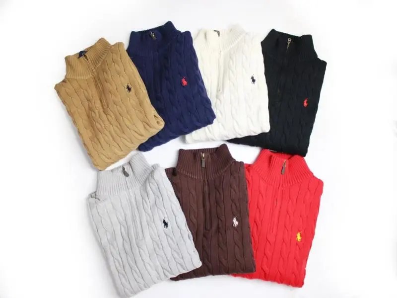 Ralph Lauren Cable Knit Quarter Zip Sweater Multicolor