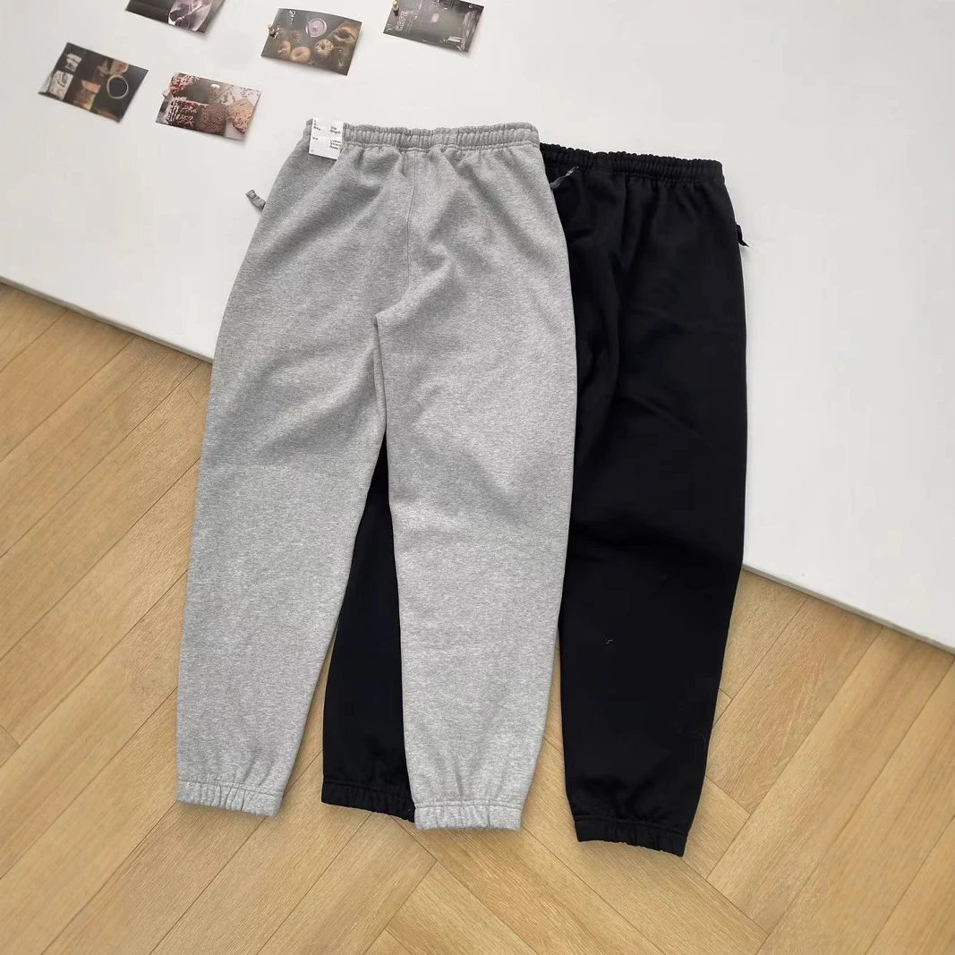 Design Cotton Fleece Casual Sweatpants Gray and Black