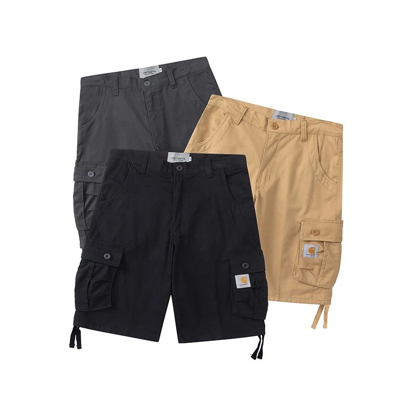 Carhartt Cargo Shorts Casual Cotton Pants Black Beige and Gray