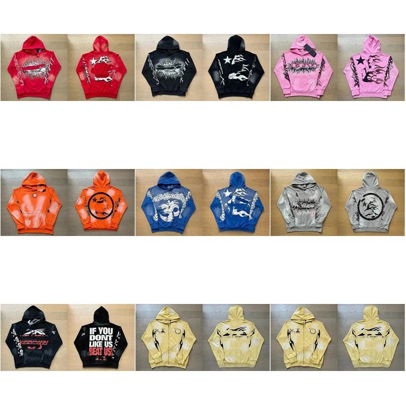 Hellstar Graphic Print Streetwear Hoodie Multicolor