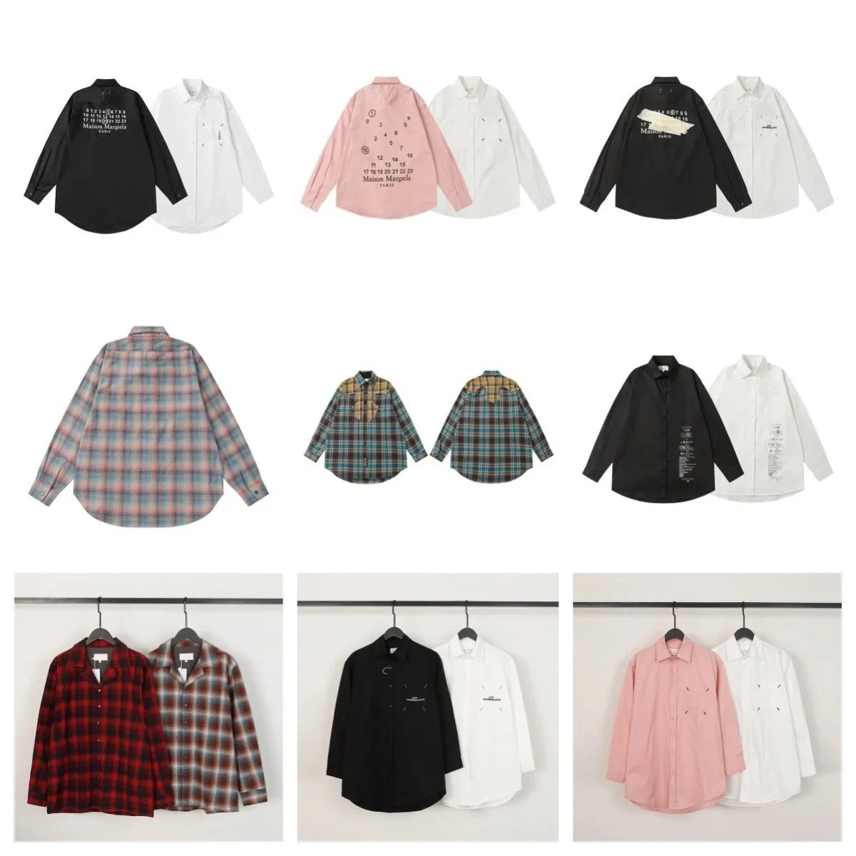 Maison Margiela Numbers Graphic Casual Button-Down Shirt Multicolor