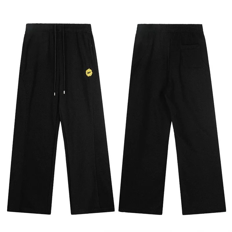 Design Wide Leg Sweatpants Casual Trousers Black
