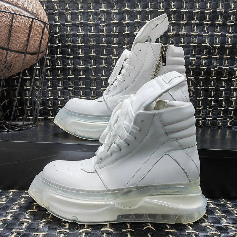 Rick Owens Geobasket chunky high top sneakers white