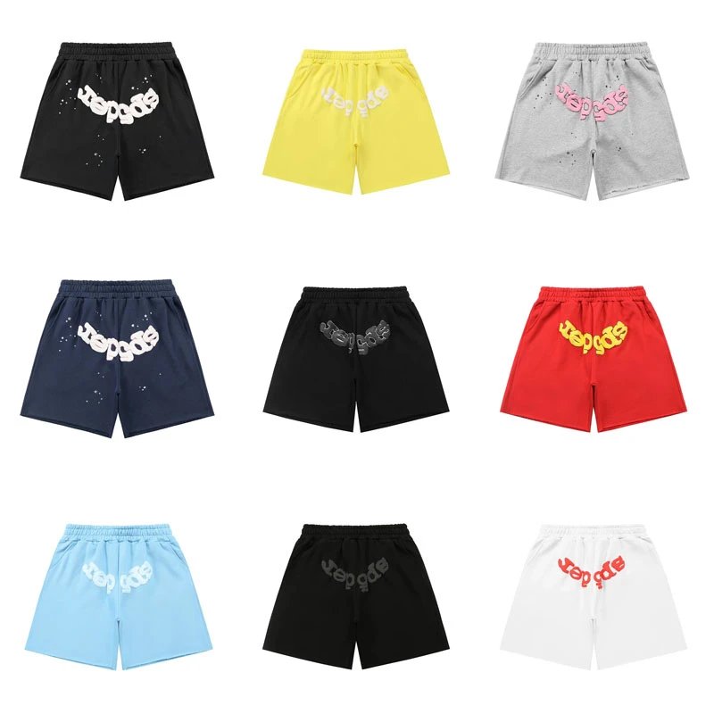Sp5der Puff Print Streetwear Shorts Multicolor
