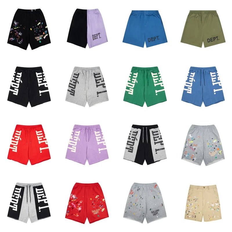 Gallery Dept. Paint Splatter and Logo Streetwear Shorts Multicolor