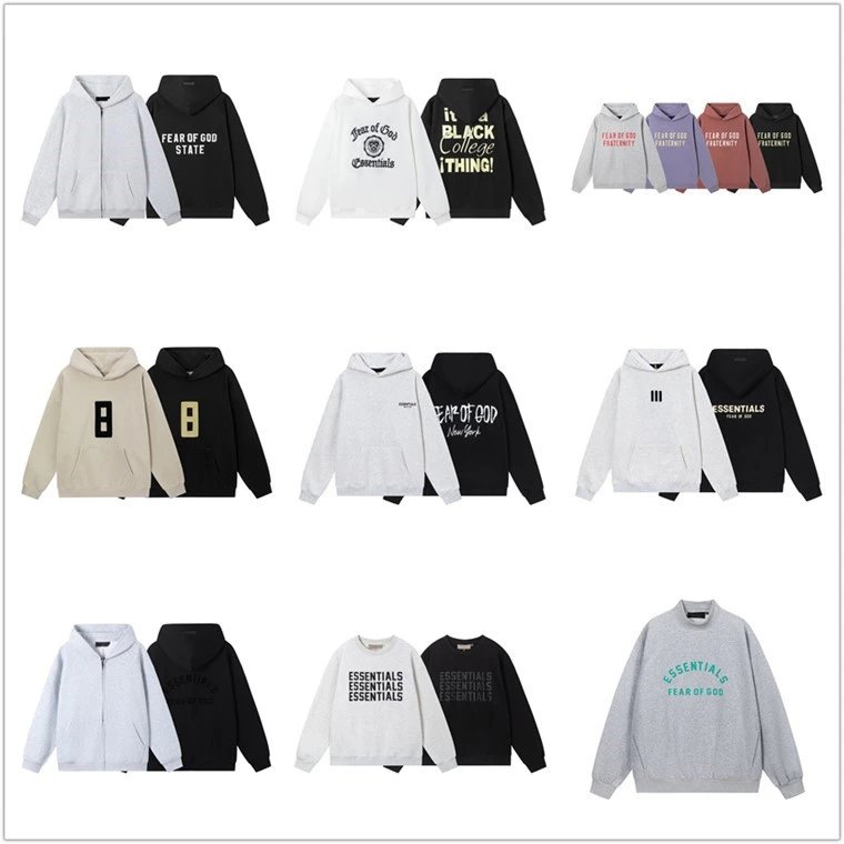 Fear of God FOG Essentials Oversized Streetwear Hoodie and Sweatshirt Multicolor