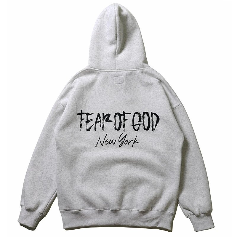 Fear of God FOG New York Graphic Oversized Hoodie Gray