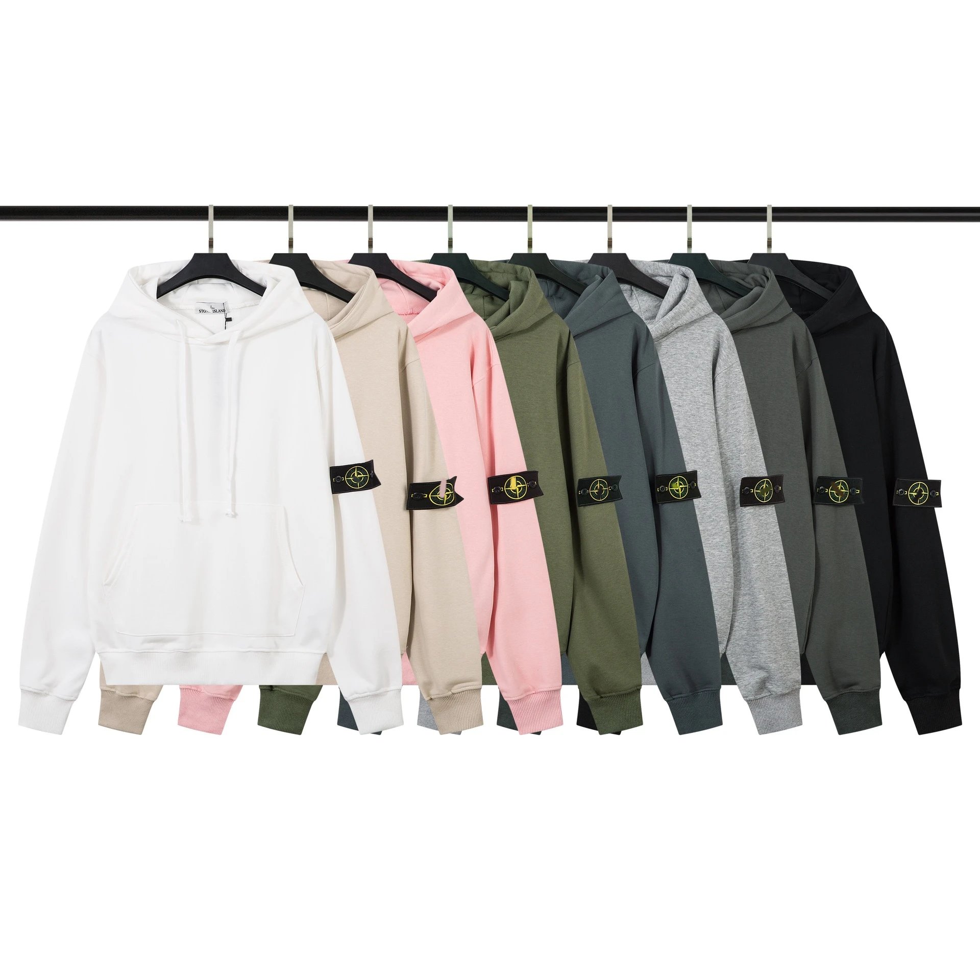 Stone Island Compass Patch Cotton Hoodie Multicolor